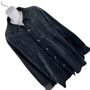 FIELD GEAR! LUXE, SOFT & SUPPLE BLACK GENUINE SUEDE LEATHER SHIRT JACKET! SZ XXL